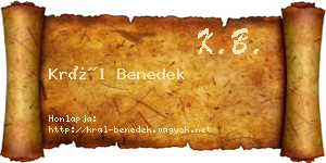 Král Benedek névjegykártya