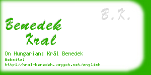 benedek kral business card