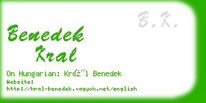 benedek kral business card